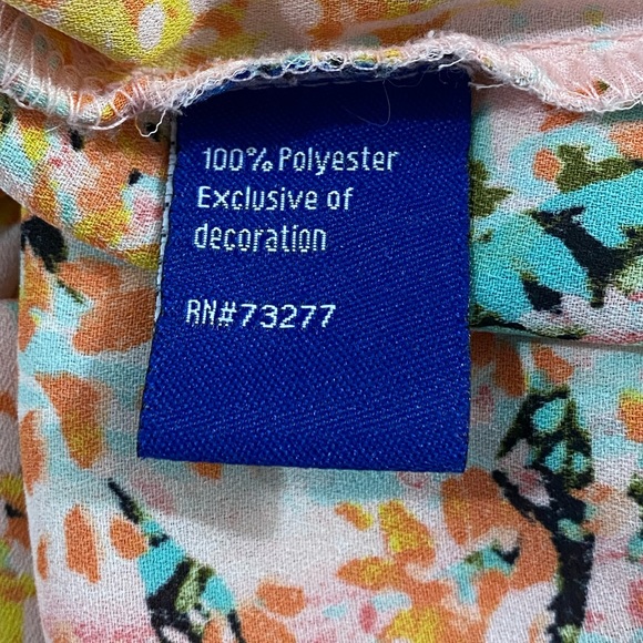 APT 9 || Woman’s Off shoulder Orange Floral Pattern Blouse size Medium - Picture 6 of 7